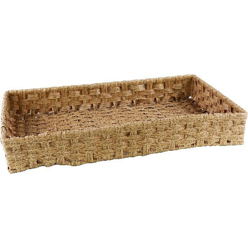 cent Korb H: 8cm beige aus Polyrattan für Buffets und Präsentationen