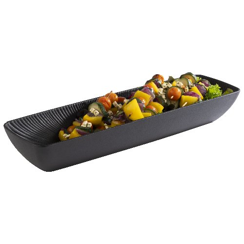 APS GN Schale NERO aus Melamin, 3,80L, schwarz, ideal für Buffets