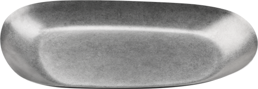 fivestars Yoko flache ovale Edelstahlplatte 31x14,7cm für Gastronomie