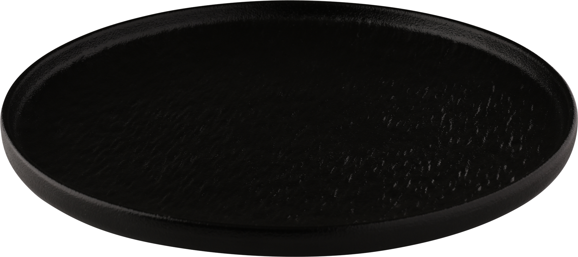fivestars Lavanit flacher Teller aus Porzellan, Ø25,5cm, schwarz, ideal für Gastronomie