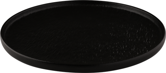 fivestars Lavanit flacher Teller aus Porzellan, Ø25,5cm, schwarz, ideal für Gastronomie