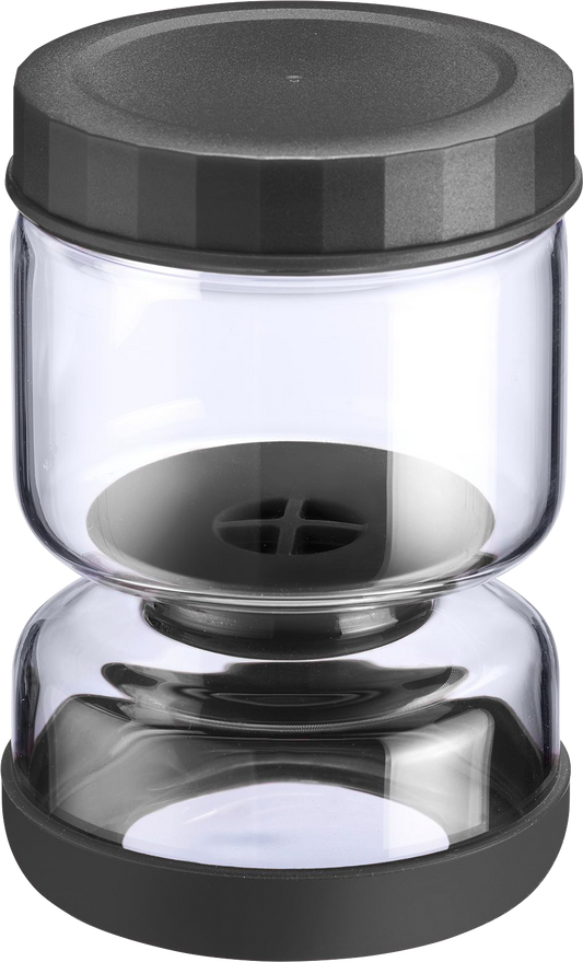 Westmark Abtropfglas Zwei-Kammer-System 750ml für die Aufbewahrung und Servieren von Lebensmitteln