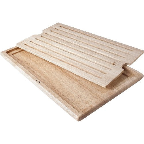 Lacor Brotschneidebrett GN 1/1 aus Kautschukholz mit Krümelrost