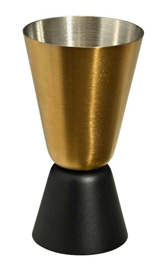 fivestars Rooftop Cocktail-Doppelmaß schwarz-gold für präzise Cocktailzubereitung