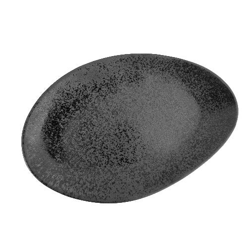 fivestars Ebony flacher ovaler Teller 29,5x19,3cm schwarz für Gastronomie