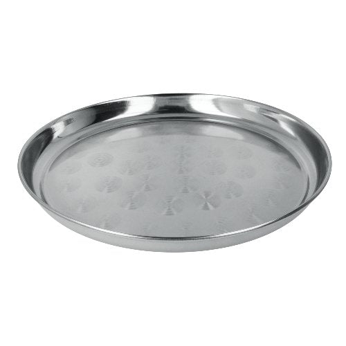 Metaltex Serviertablett rund Edelstahl 38,8 cm für Gastronomie und Catering