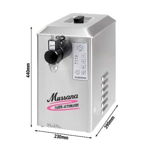 Mussana Sahnemaschine Pony 2-Liter, professionelle Sahneproduktion für Gastronomie.