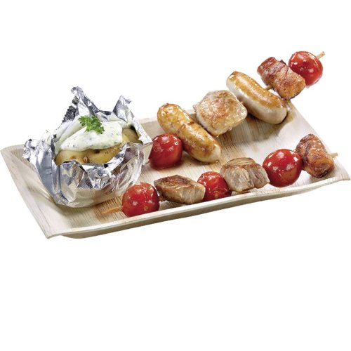 Pacovis rechteckiger Teller aus Palmblatt, 25x17cm, ideal für Catering