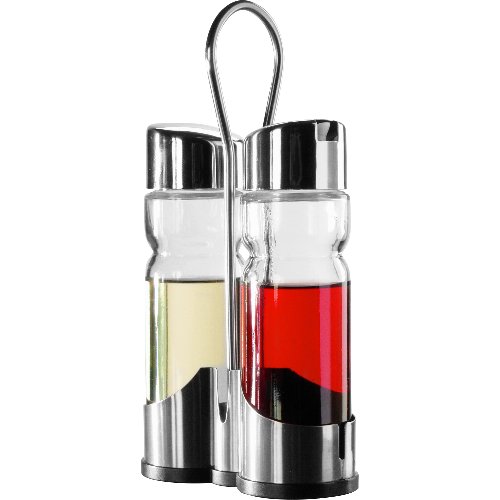 cent E/Ö-Menage 2teilig mit Glasflaschen und Edelstahl-Deckel für Essig und Öl