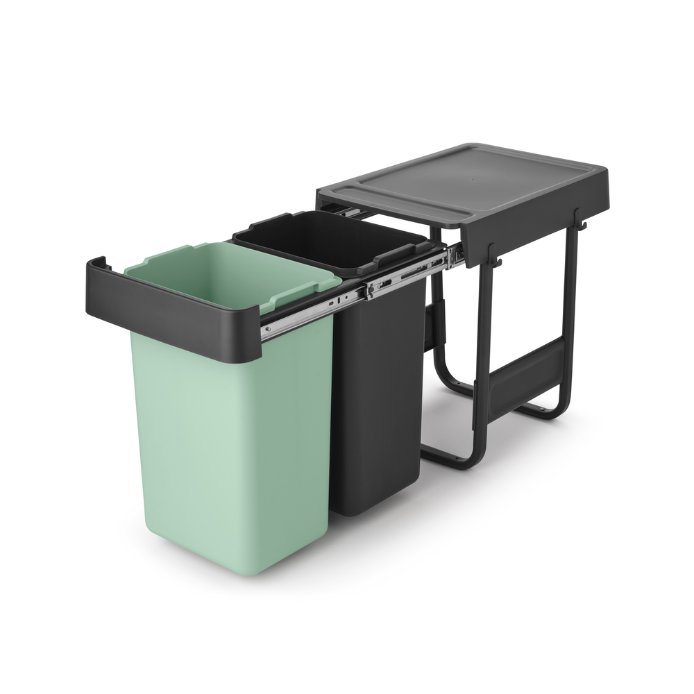Einbaubeimer Sort & Go mit zwei 15L Behältern für effiziente Mülltrennung in der Gastronomie