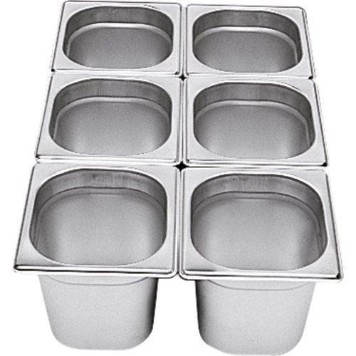 Cookmax GN Behälter 1/6 Edelstahl T: 200 mm zur Aufbewahrung von Lebensmitteln