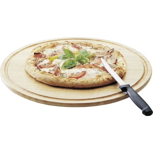 cent Pizzateller 32 cm aus Hartholz mit Saftrille für Gastronomie