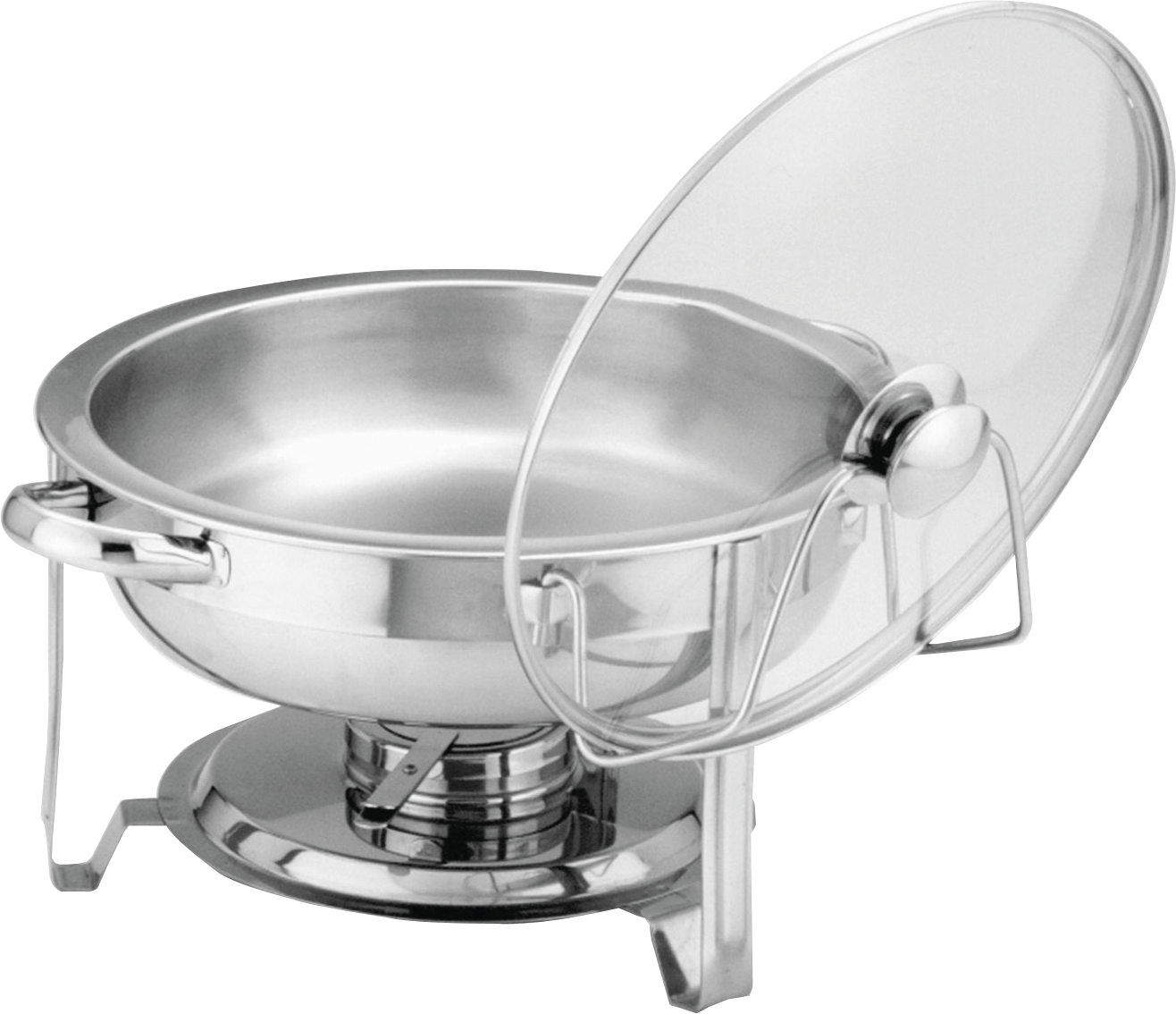 cent Chafing-Dish rund mit Glasdeckel für Buffets und Veranstaltungen