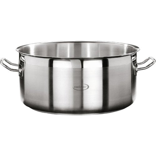 cookmax Bratentopf flach aus Edelstahl, 2,8 Liter, für professionelle Küchen