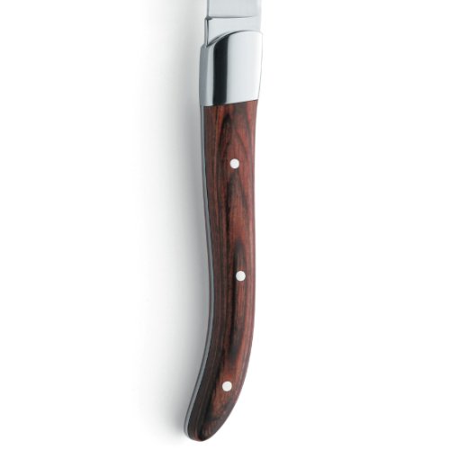 Amefa ROYAL STEAK Steakmesser mit poliertem Pakkaholzgriff für präzises Zerteilen von Fleisch.