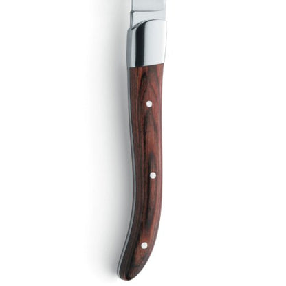 Amefa ROYAL STEAK Steakmesser mit poliertem Pakkaholzgriff für präzises Zerteilen von Fleisch.