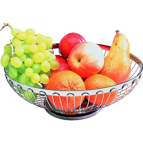 APS Obst-Brotkorb oval aus Edelstahl für die Präsentation von Obst und Brötchen