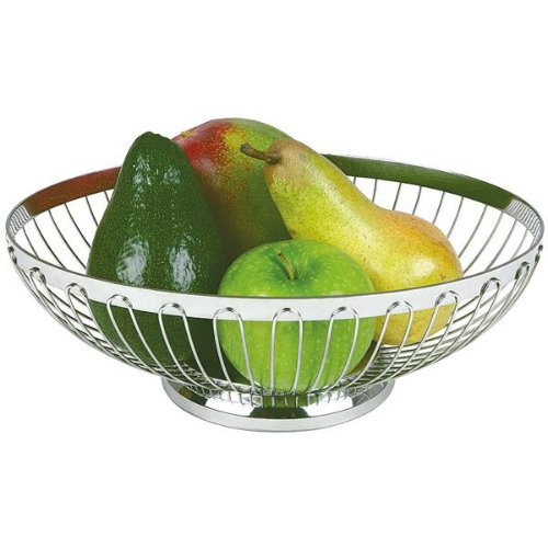APS Brot- und Obstkorb aus Edelstahl, oval für die Präsentation von Brot und Obst