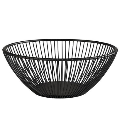 APS Korb -SVART- Ø 20 cm aus Metall, ideal für die Präsentation von Lebensmitteln.