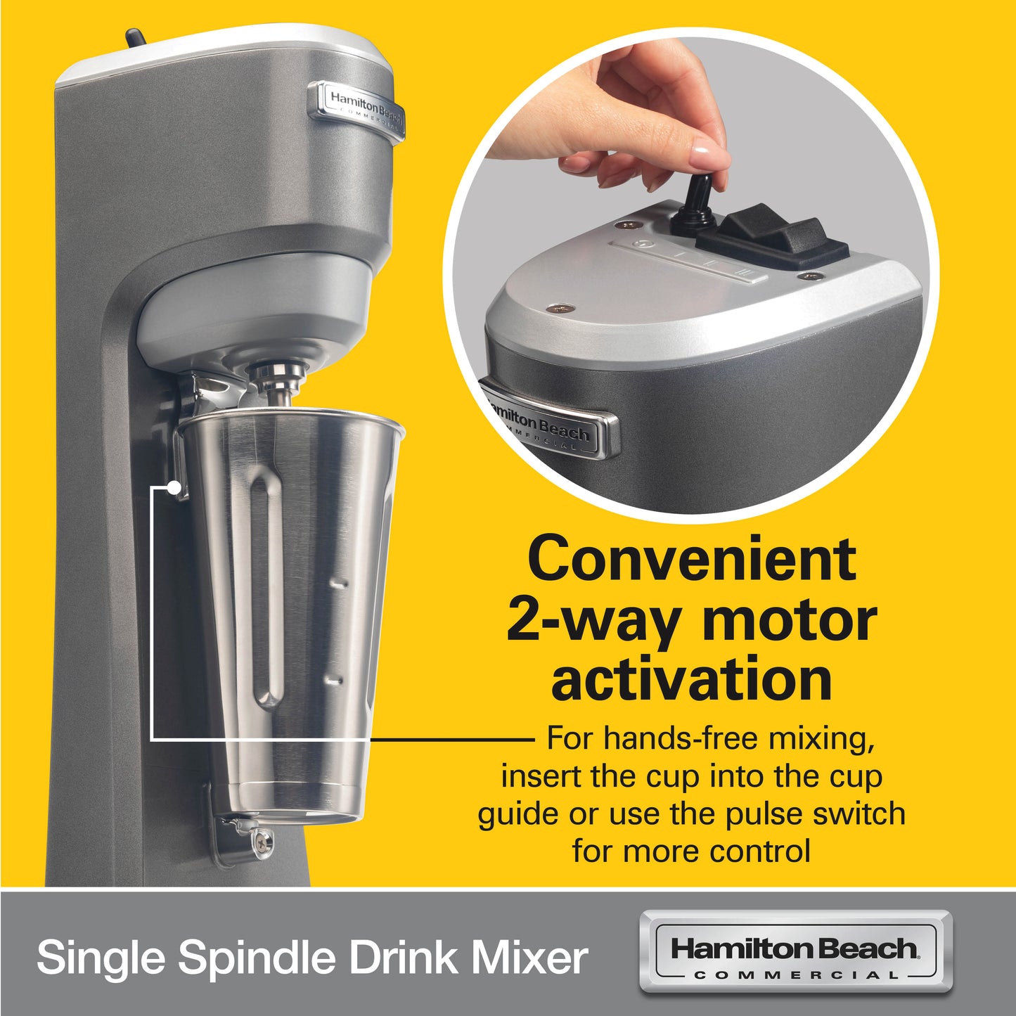 Hamilton Beach Commercial® Single Spindle Getränkemixer HMD200R für die Zubereitung von Shakes und Cocktails