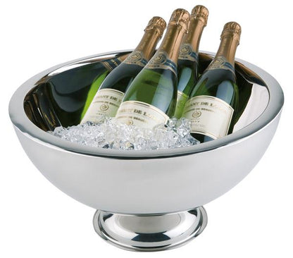 APS Champagnerkühler aus Edelstahl, geeignet für Gastronomie und Events, hält Flaschen kühl.