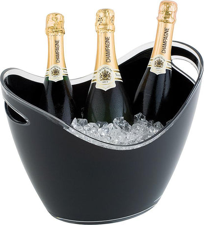APS Wein- / Sektkühler, schwarz, für mehrere Flaschen, ideal für Gastronomie