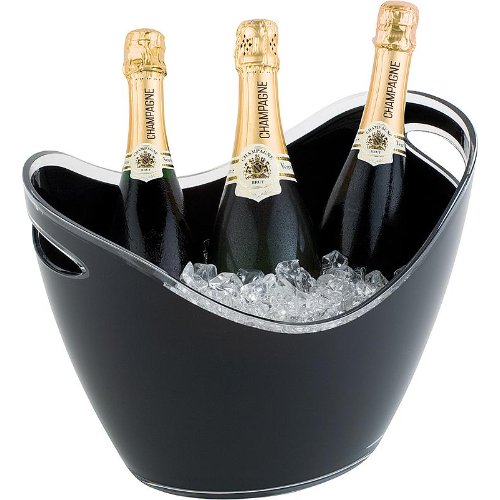 APS Wein- / Sektkühler, schwarz, für mehrere Flaschen, ideal für Gastronomie