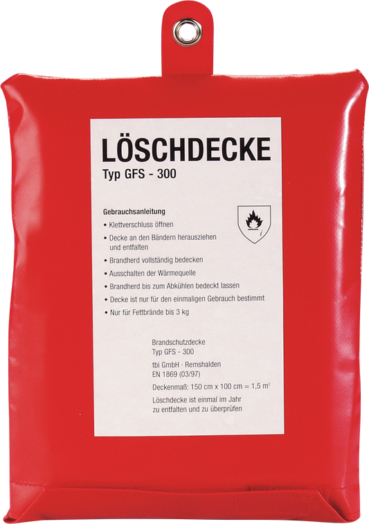 cent Fettbrandlöschdecke 1x1m in PVC Tasche für Gastronomiebetriebe