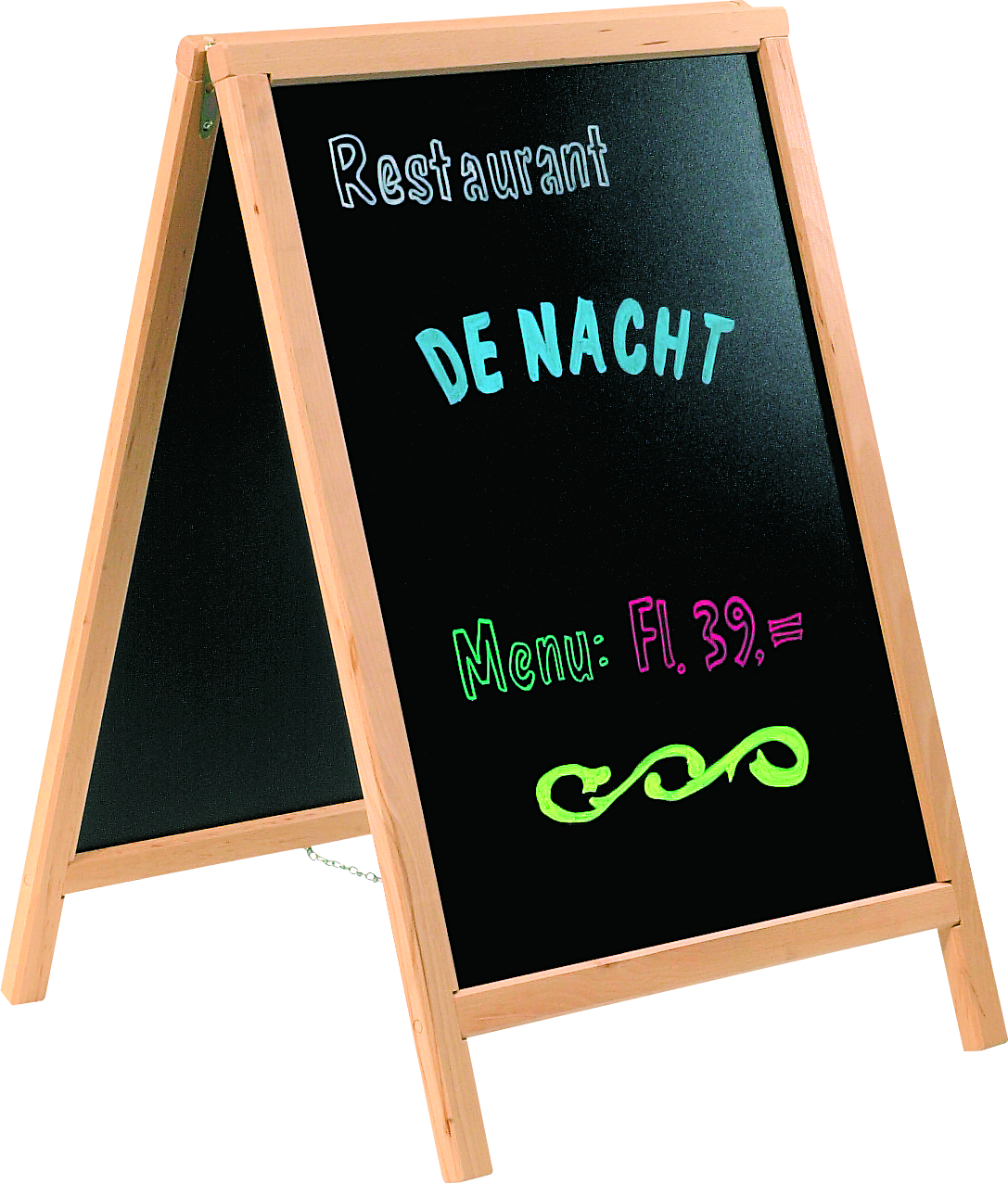 G. Vermes Duplo Tafel aus Hartholz, beidseitig beschriftbar für Gastronomie