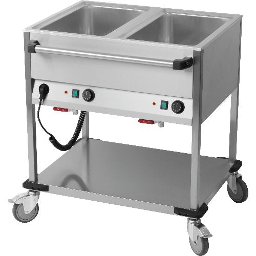 RM Gastro fahrbares Wasserbad mit 2 Becken für die Gastronomie