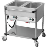 RM Gastro Fahrbares Wasserbad 2 Becken 850x700x900mm 1,4KW