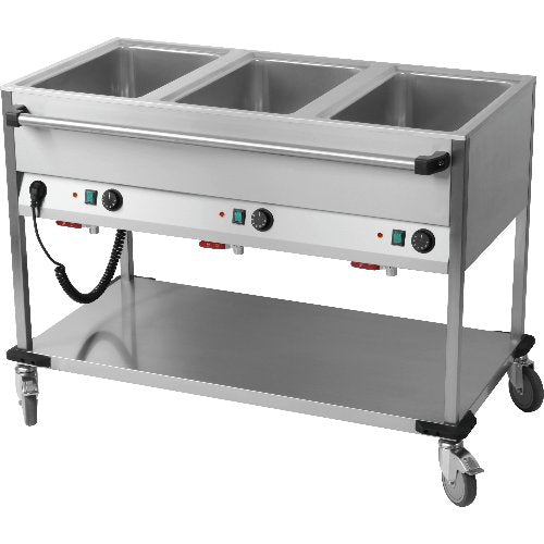 RM Gastro fahrbares Wasserbad mit drei Becken für die Gastronomie