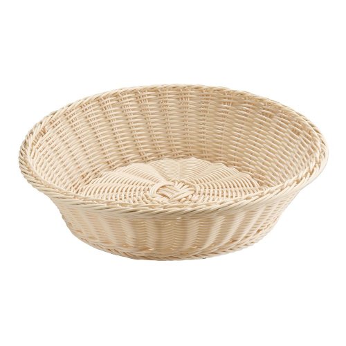 Runder Tisch- und Buffetkorb aus Polypropylen, Ø 39 cm, hellbeige für Gastronomie