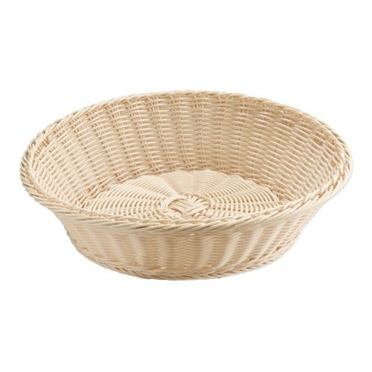 Runder Tisch- und Buffetkorb aus Polypropylen, Ø 39 cm, hellbeige für Gastronomie