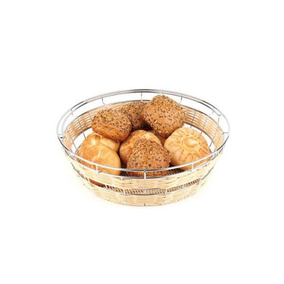 APS Buffet-Korb Rund, Ø 40 cm, hellbeige, für die Präsentation von Speisen im Gastronomiebereich.