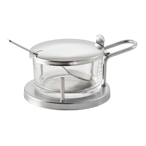 APS Parmesan-Menage -CLASSIC- aus Edelstahl und Glas für die Präsentation von geriebenem Parmesan