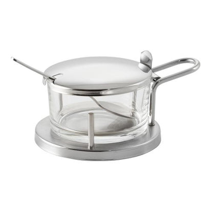 APS Parmesan-Menage -CLASSIC- aus Edelstahl und Glas für die Präsentation von geriebenem Parmesan