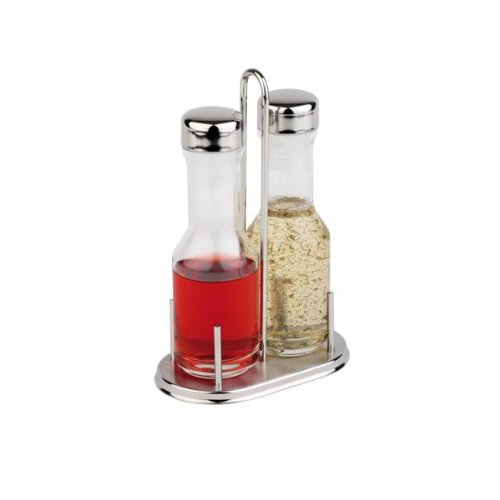 APS Menage -CLASSIC- Essig-/Öl-Behälter aus Edelstahl und Glas