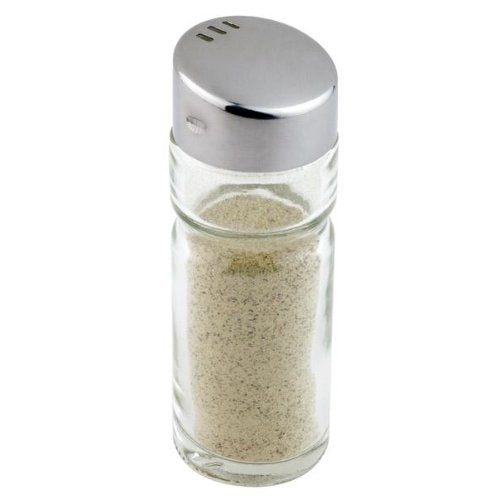 APS Pfeffer- oder Salz-Glasstreuer aus Glas und Edelstahl für Gastronomie