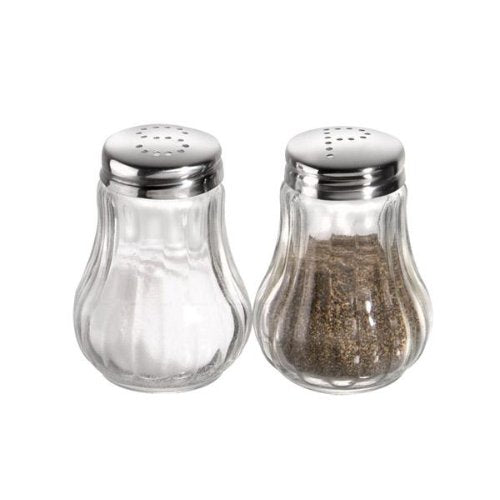 APS Salz und Pfefferstreuer aus Glas mit Edelstahl-Deckel für Gastronomie