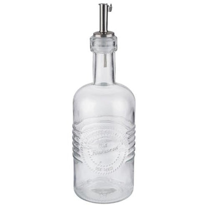 APS Essig- und Ölflasche aus Glas mit Edelstahl-Ausgießer für Gastronomie