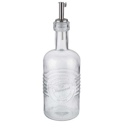 APS Essig- und Ölflasche aus Glas mit Edelstahl-Ausgießer für Gastronomie