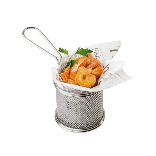 APS Servier-Frittierkorb, Ø 9 cm, Edelstahl, ideal für Snacks