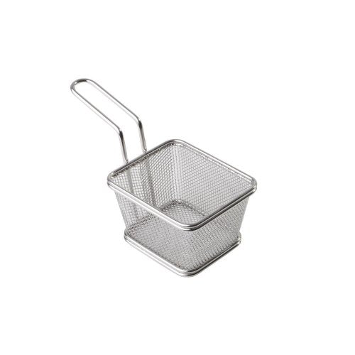 APS Servier-Frittierkorb aus Edelstahl, ideal für das Servieren von frittierten Snacks.