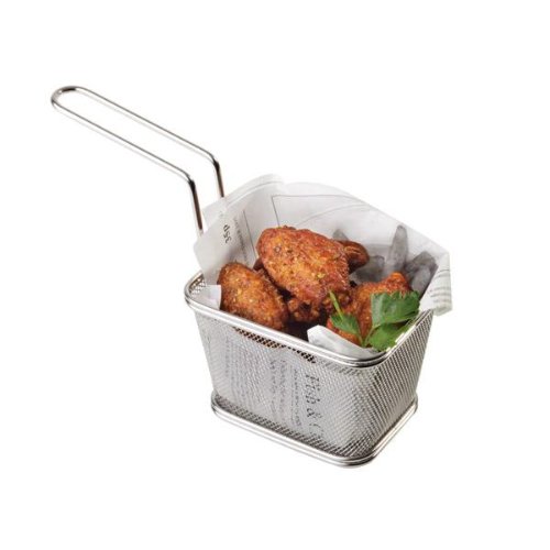 APS Servier-Frittierkorb aus Edelstahl, ideal zum Servieren von Snacks und Beilagen