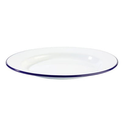APS Teller flach aus emailliertem Stahlblech, Ø 26 cm, ideal für Gastronomie