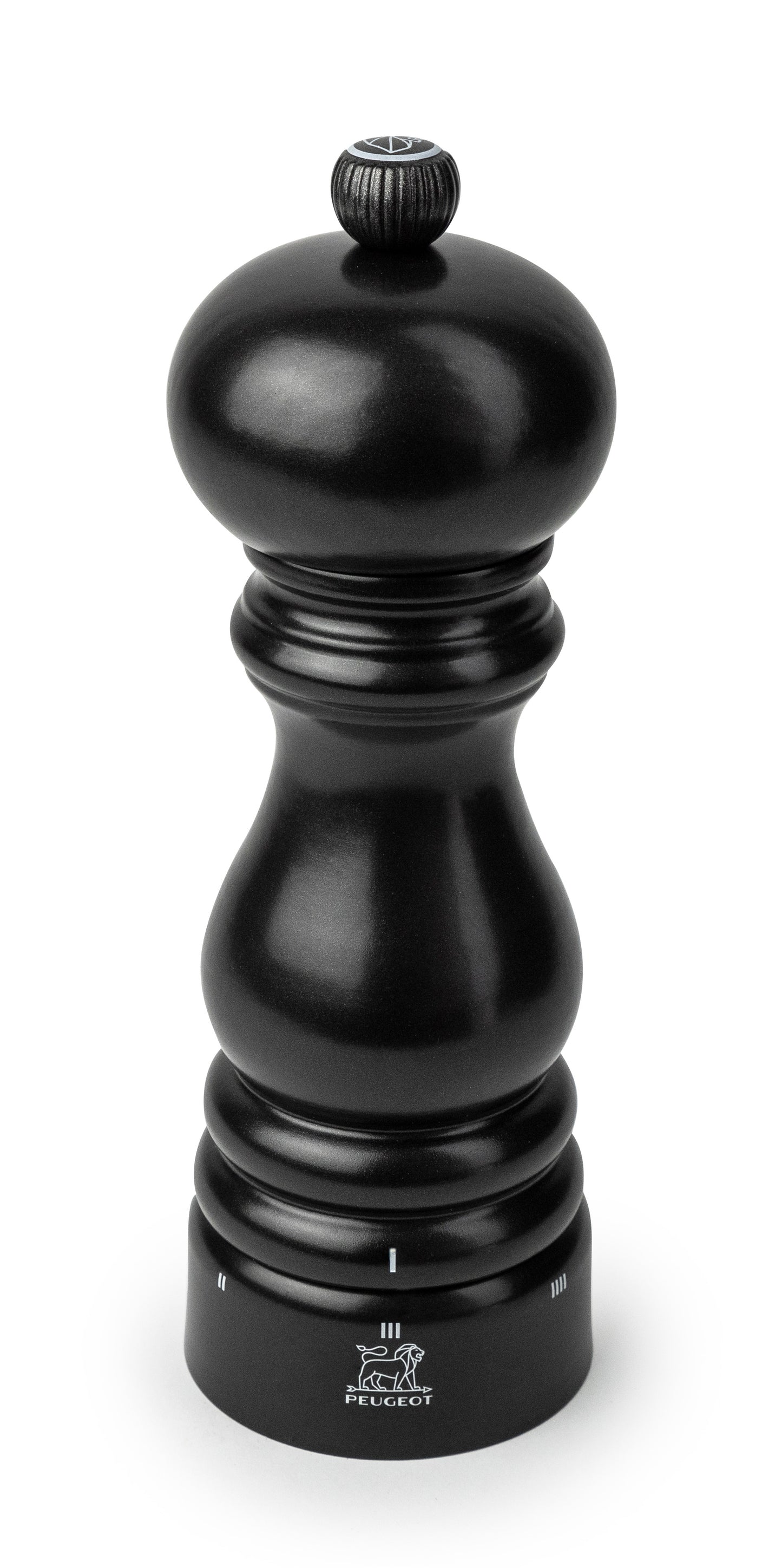 PEUGEOT PARIS Salzmühle 18 cm in satinschwarz für den gedeckten Tisch