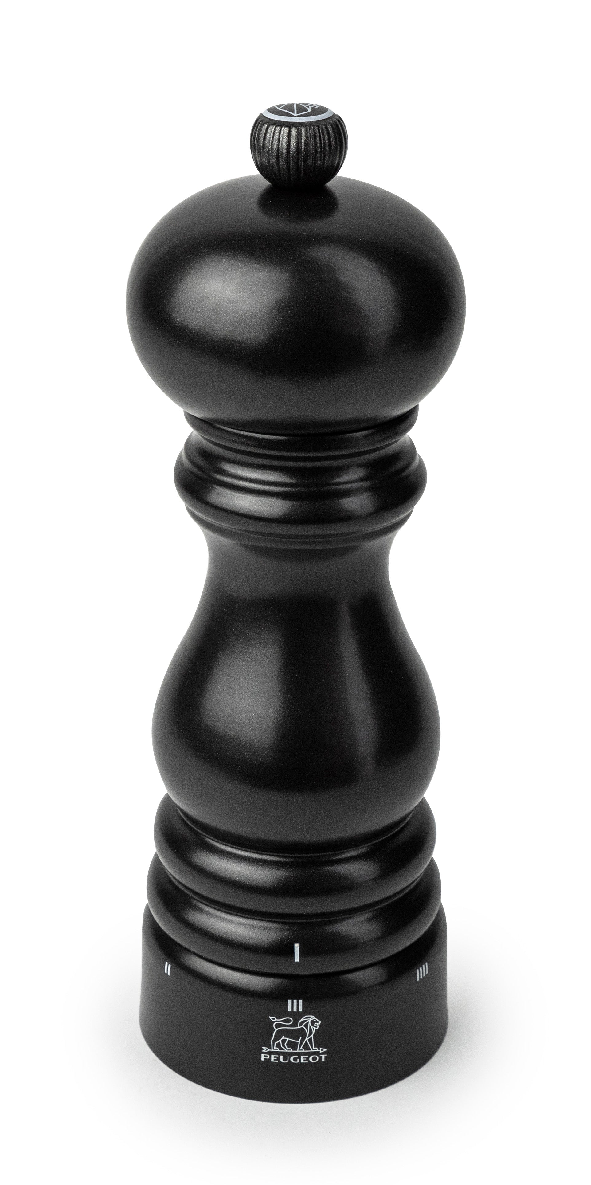 PEUGEOT PARIS Salzmühle 18 cm in satinschwarz für den gedeckten Tisch