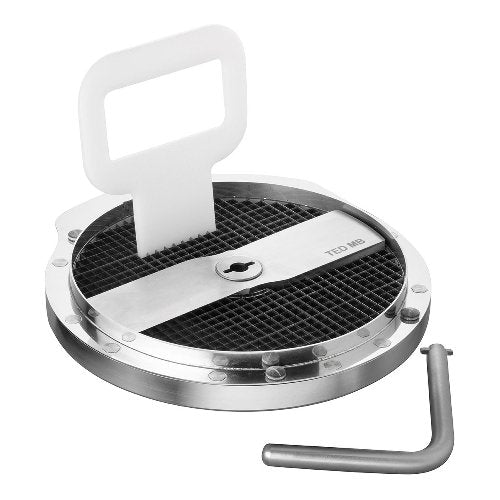 FEUMA TED Würfelschneideinrichtung aus Edelstahl, 10 x 10 mm Schnittstärke, ideal für Gastronomie.