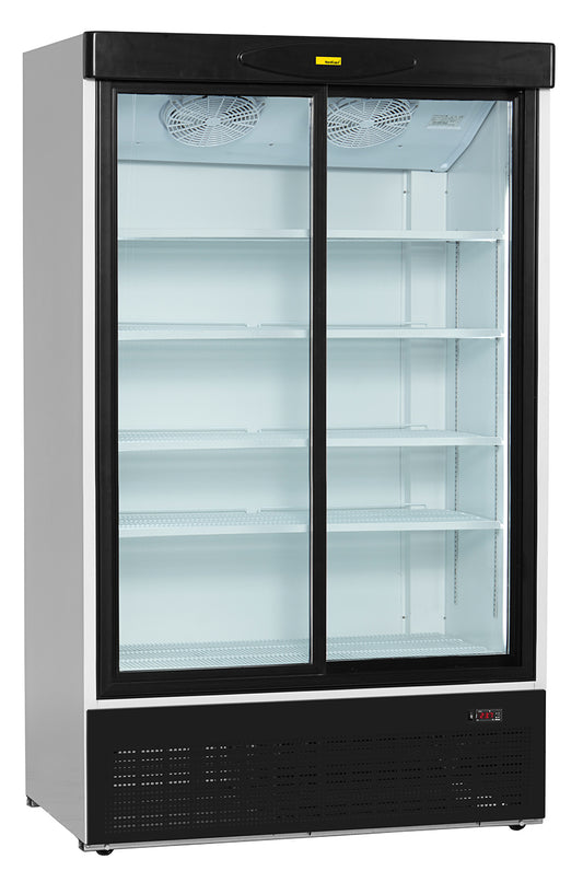 NORDCAP KU 1200 G-SD Umluft-Gewerbekühlschrank mit Schiebetüren und LED-Innenbeleuchtung